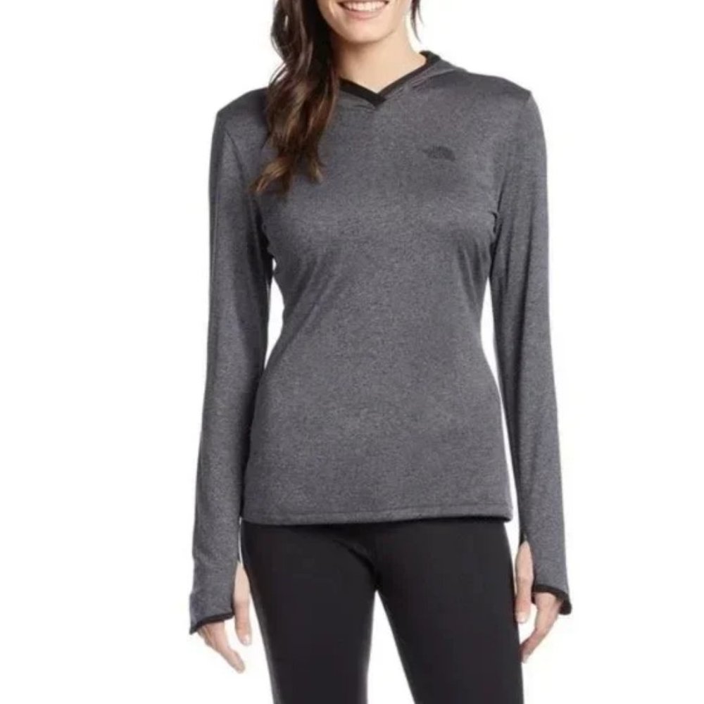 New The North Face Reactor Hoodie Womens Black & Gray